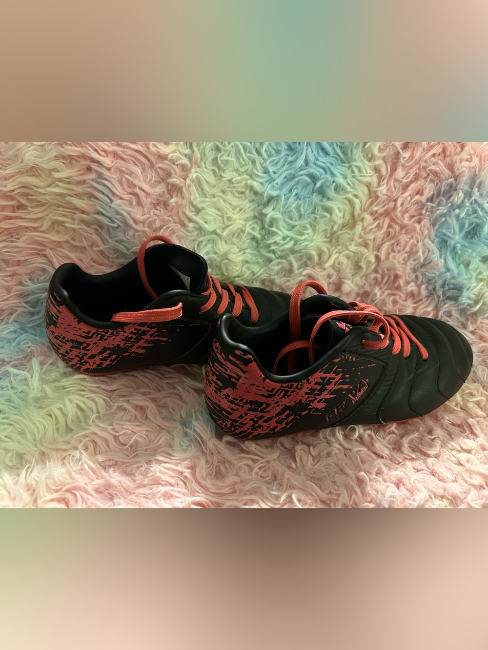 Brava pink and black soccer cleats girls size 13D